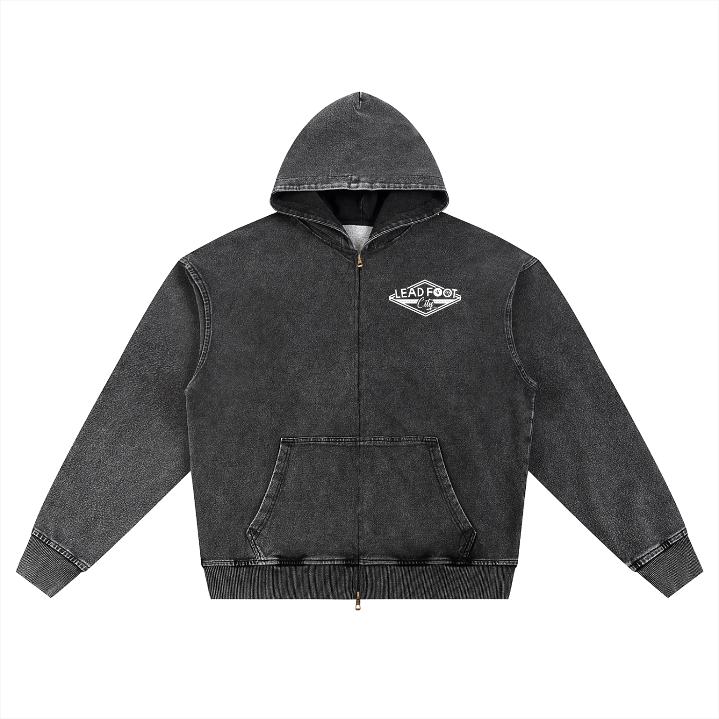 Snow Wash Oversized Zip-Up Hoodie – Lead Foot City Snow Wash Oversized Zip-Up Hoodie – Lead Foot City