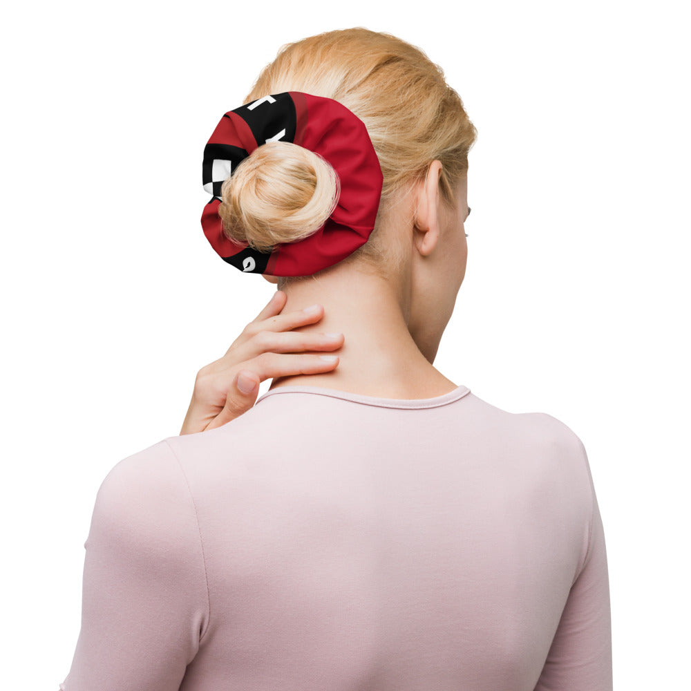 Scrunchie with full color Lead Foot City Royal Flag print