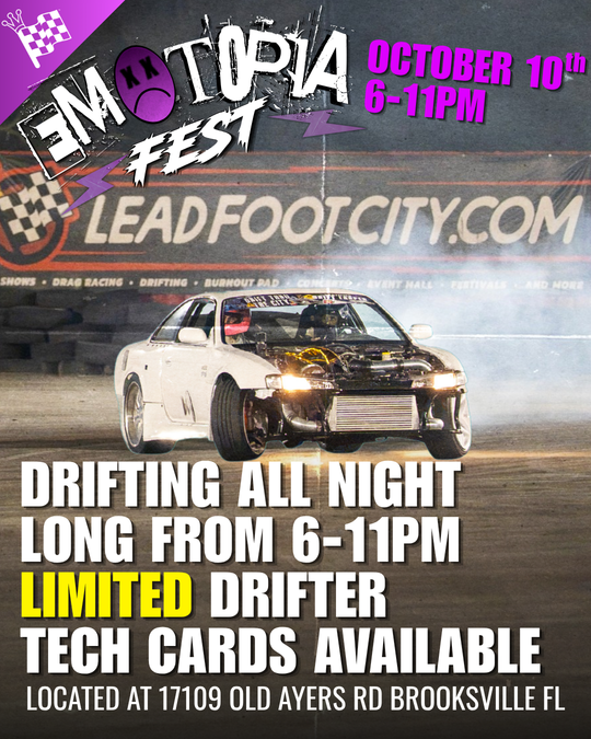 Emotopia Fest, Live Music, Drifting and Oddities Expo at Lead Foot City (Oct 10, 2026)