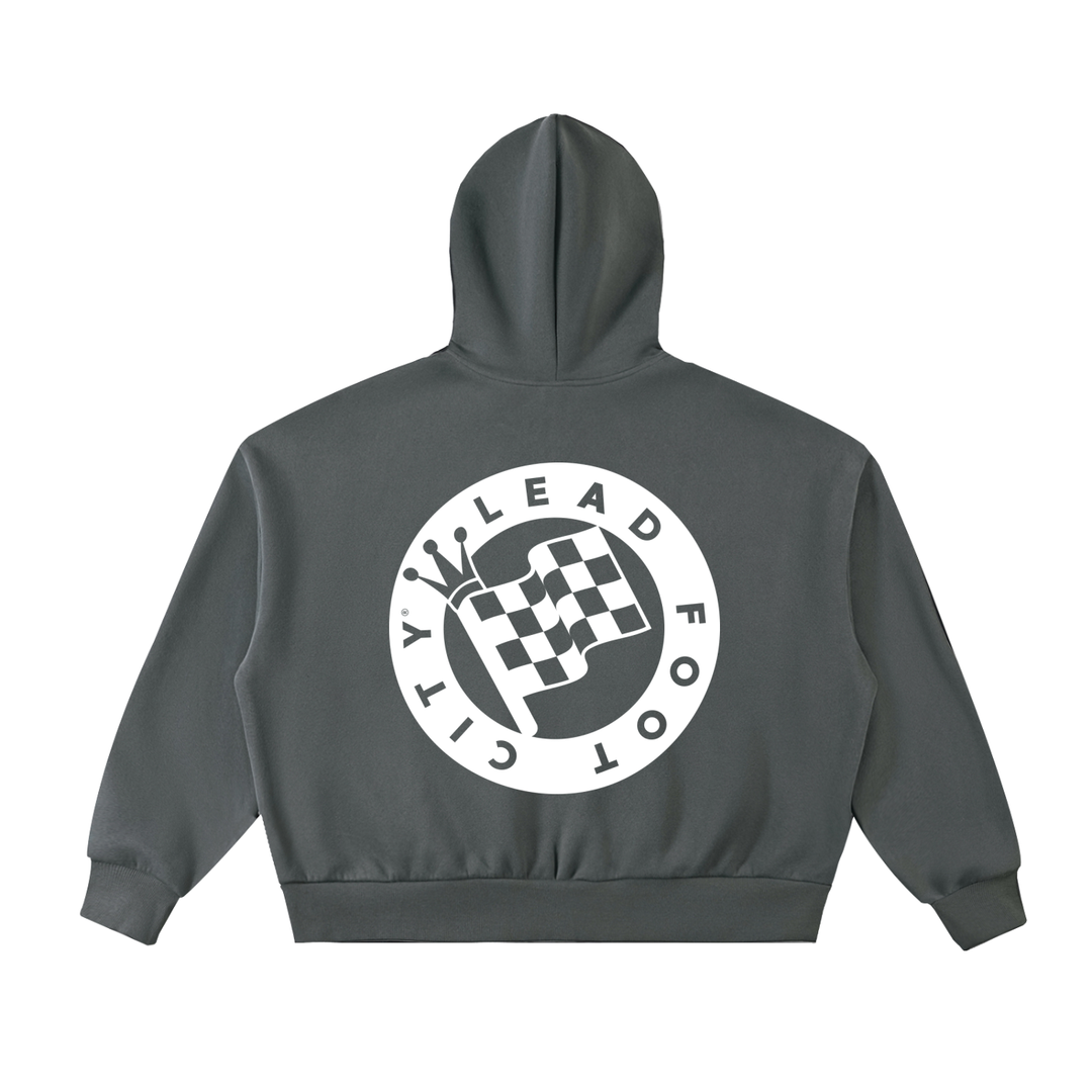 Fleeced Full-Zip Boxy Hoodie