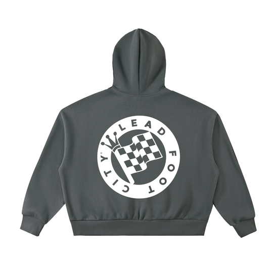 Fleeced Full-Zip Boxy Hoodie