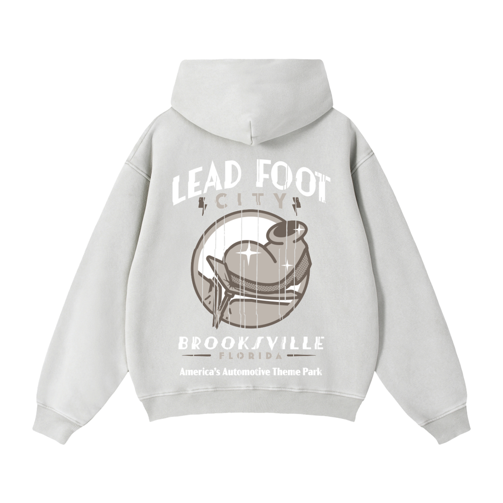 Lead Foot Boot Zip-Through Boxy Fleece Hoodie