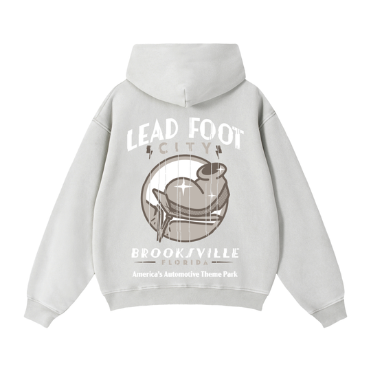 Lead Foot Boot Zip-Through Boxy Fleece Hoodie