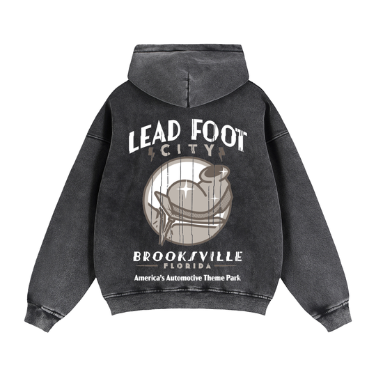 Lead Foot Boot Zip-Through Boxy Fleece Hoodie