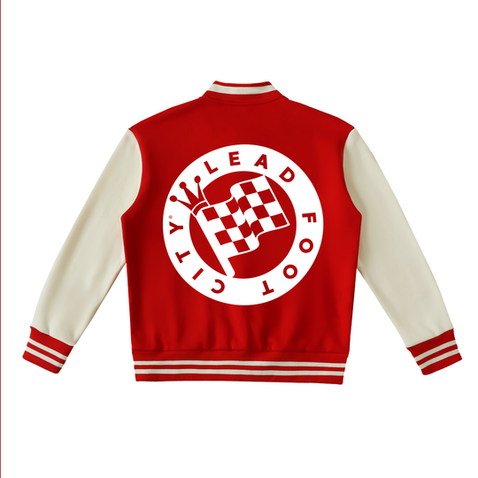 Lead Foot Two-Tone Fleeced Varsity Jacket