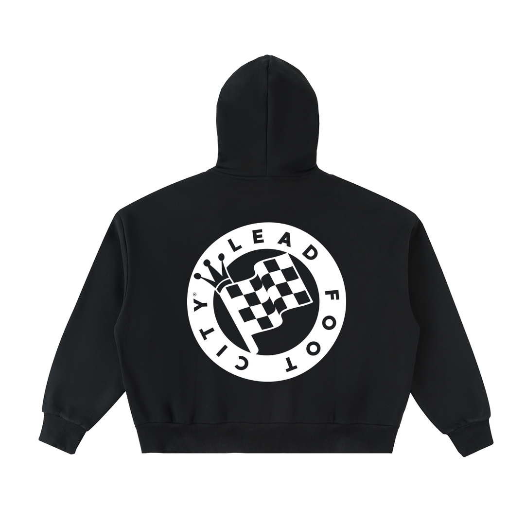 Fleeced Full-Zip Boxy Hoodie