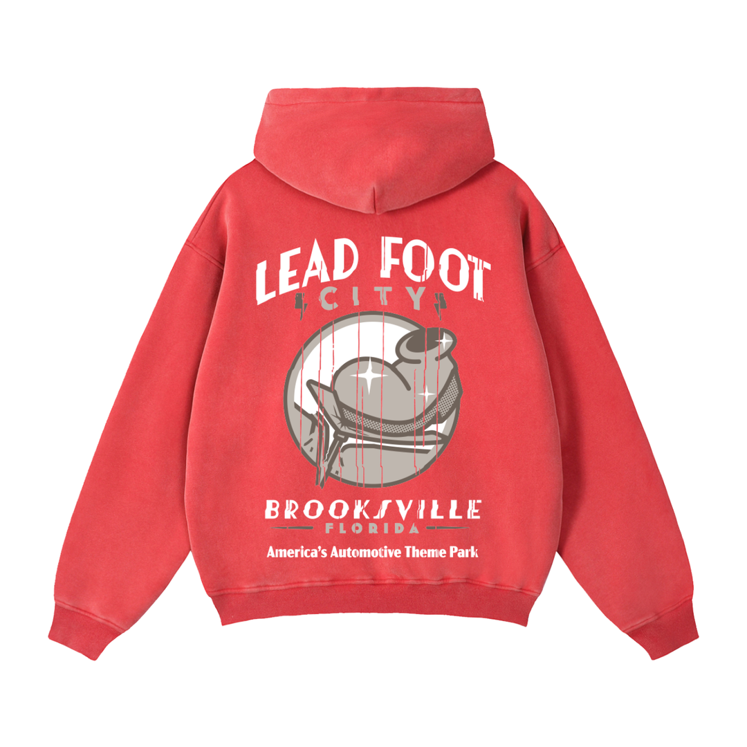 Lead Foot Boot Zip-Through Boxy Fleece Hoodie