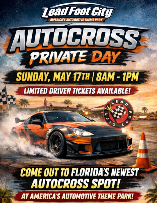Autocross Private Day, Open to all makes, Sunday May 17th at Lead Foot City