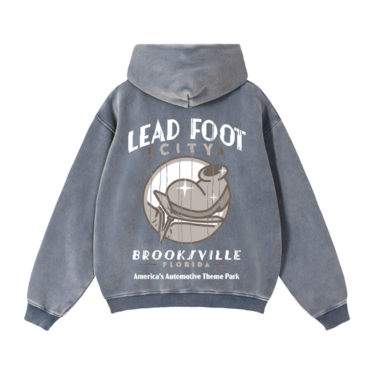 Lead Foot Boot Zip-Through Boxy Fleece Hoodie