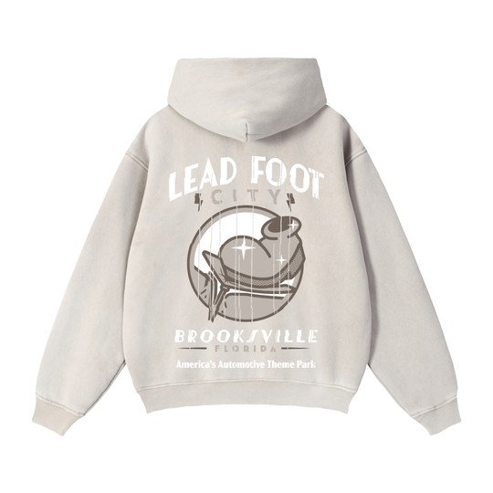 Lead Foot Boot Zip-Through Boxy Fleece Hoodie