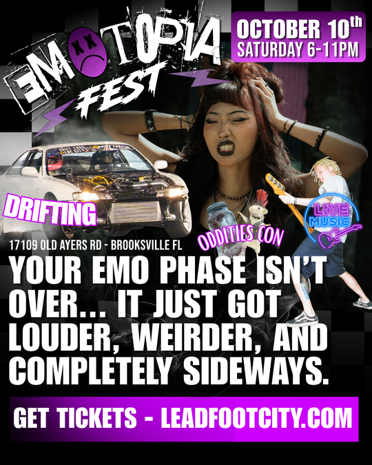 Emotopia Fest, Live Music, Drifting and Oddities Expo at Lead Foot City (Oct 10, 2026)