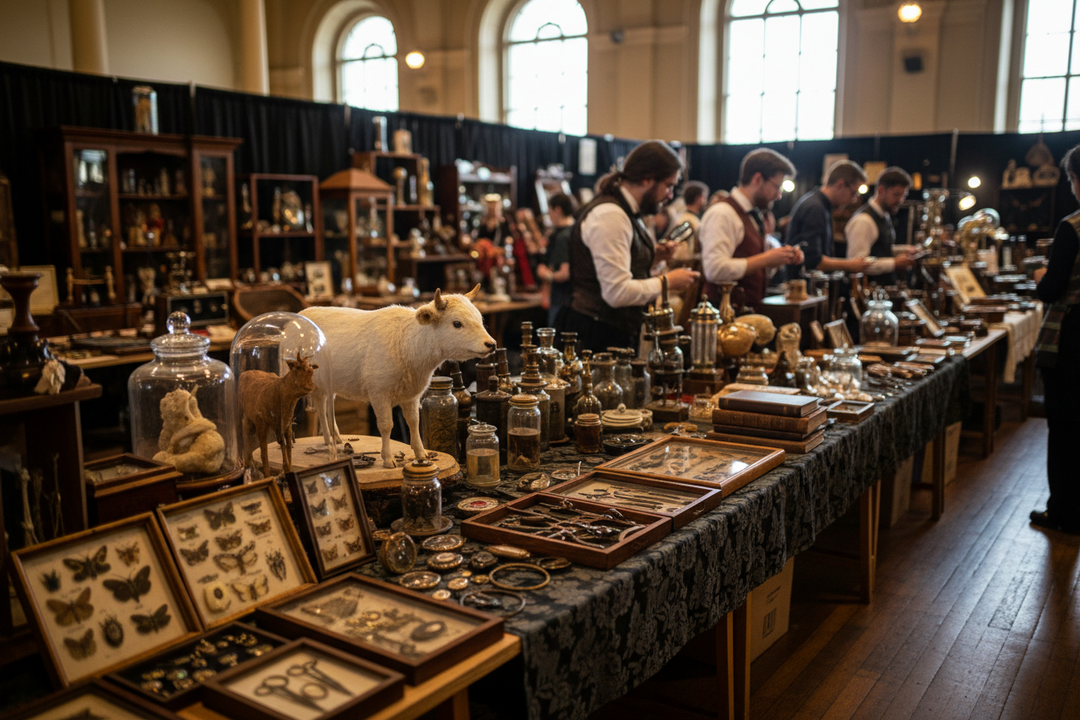 generate a realistic image of an oddities expo