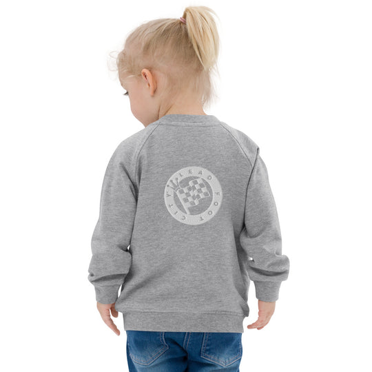 Baby Organic Bomber Jacket with the Lead Foot City Royal Flag