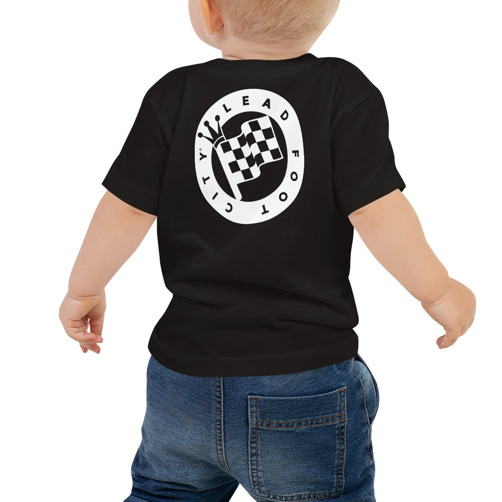 Baby Jersey Short Sleeve Tee with Lead Foot City Royal Flag