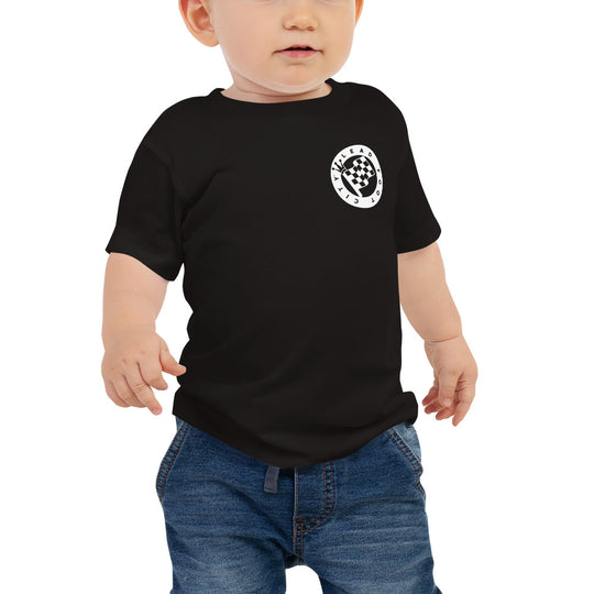 Baby Jersey Short Sleeve Tee with Lead Foot City Royal Flag