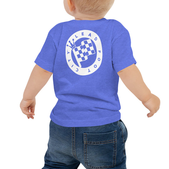 Baby Jersey Short Sleeve Tee with Lead Foot City Royal Flag