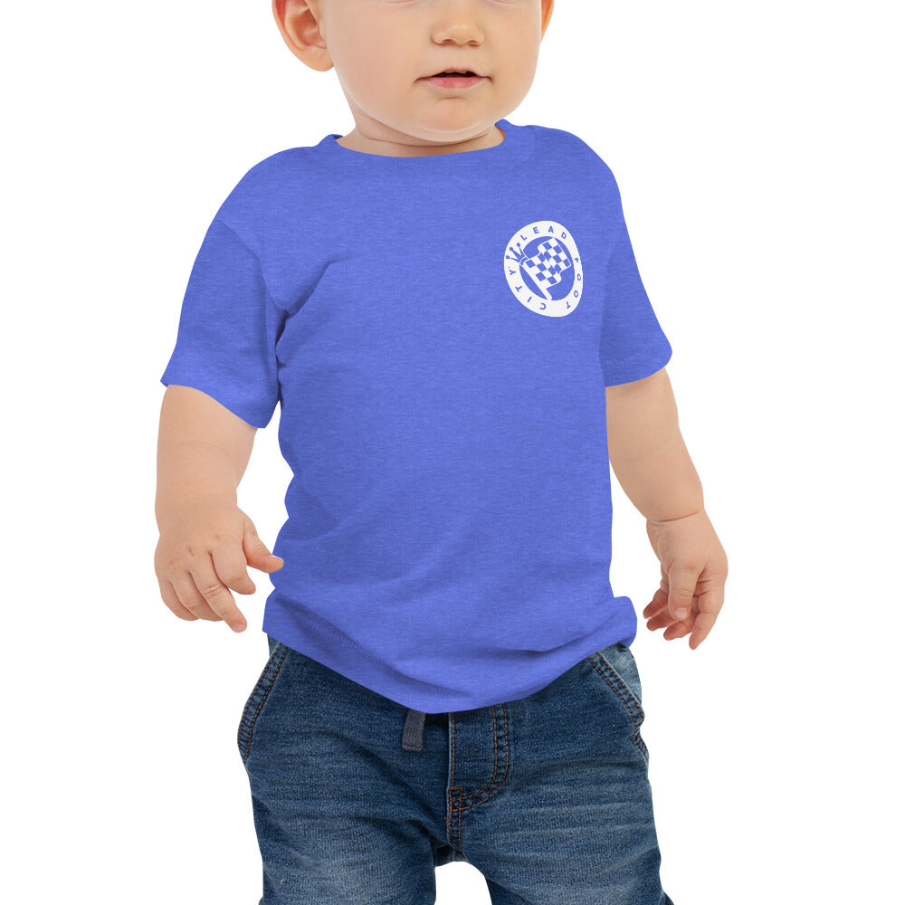 Baby Jersey Short Sleeve Tee with Lead Foot City Royal Flag