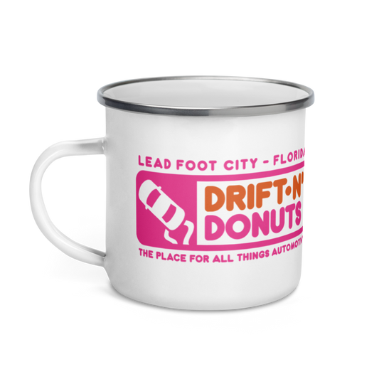 "Drift-N' Donuts" Enamel Mug