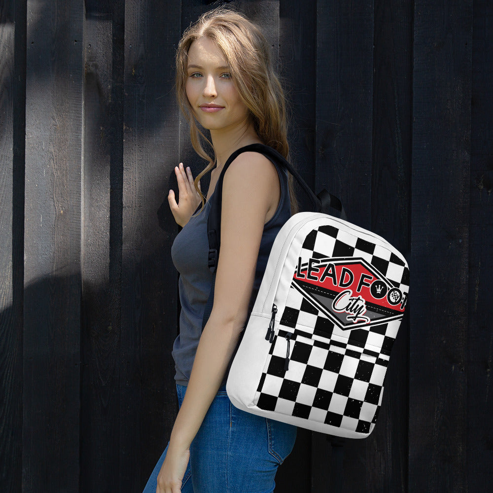 Lead Foot City Checkered Backpack