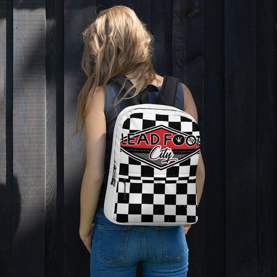 Lead Foot City Checkered Backpack