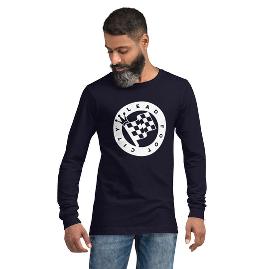 Unisex Long Sleeve Shirt with Lead Foot City Royal Flag