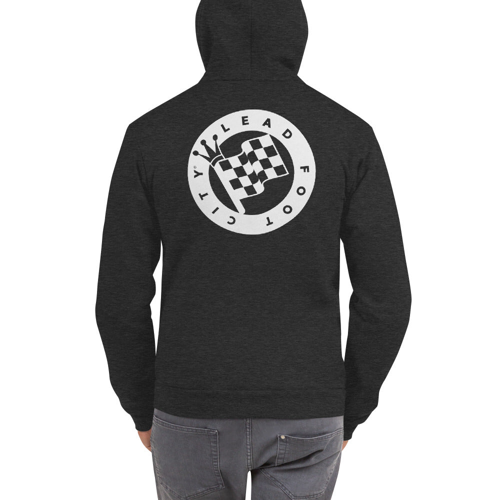 Hoodie sweater with Lead Foot City Royal Flag