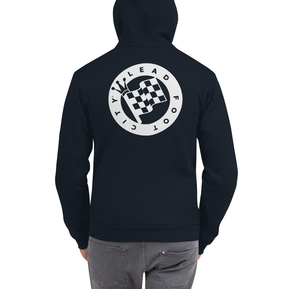 Hoodie sweater with Lead Foot City Royal Flag