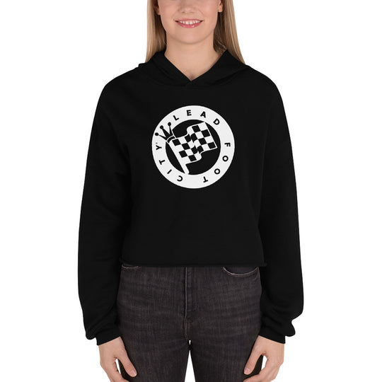 Crop Hoodie with Lead Foot City Royal Flag