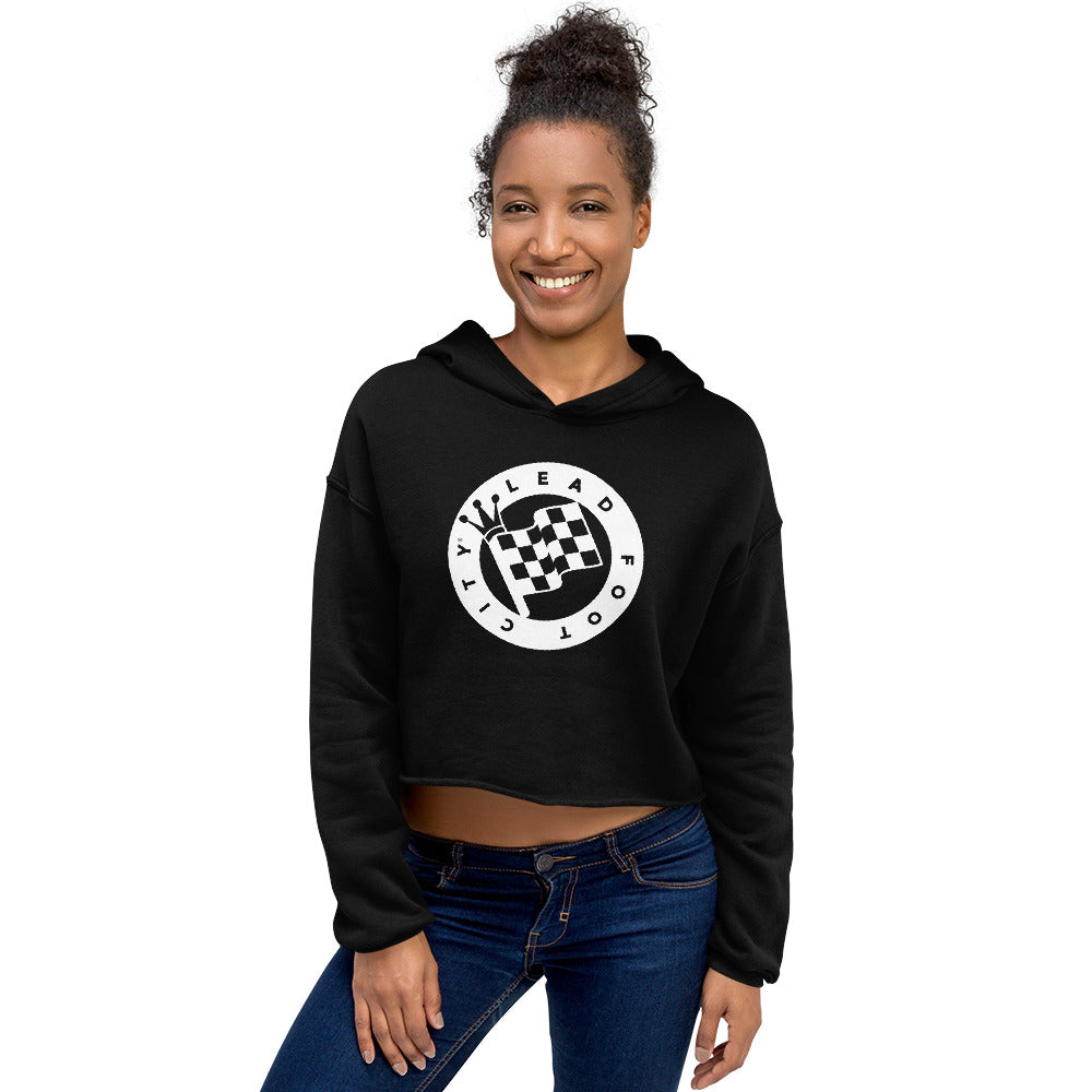 Crop Hoodie with Lead Foot City Royal Flag